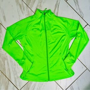 Attivo Women's Neon Green Full-Zip Activewear Jacket Track Top Size L
